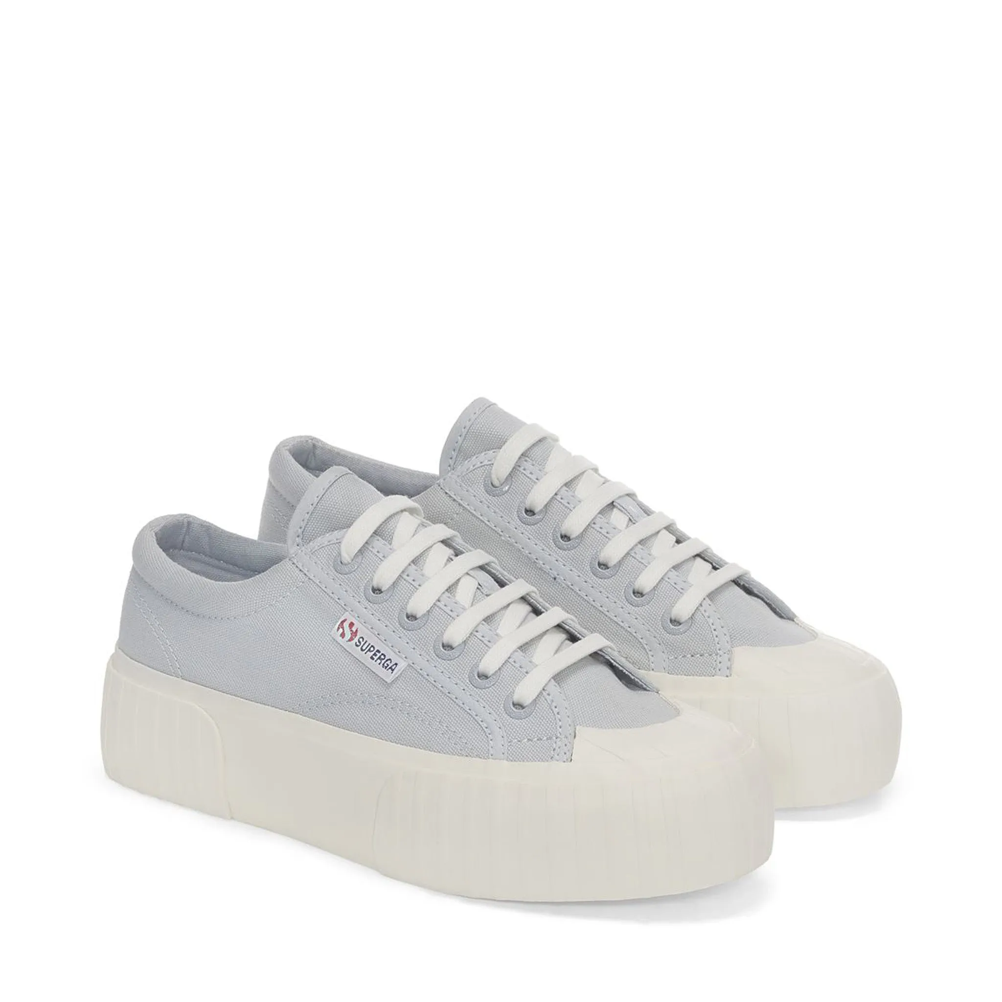 2631 Stripe Platform Sneakers - Grey Lilla Avorio