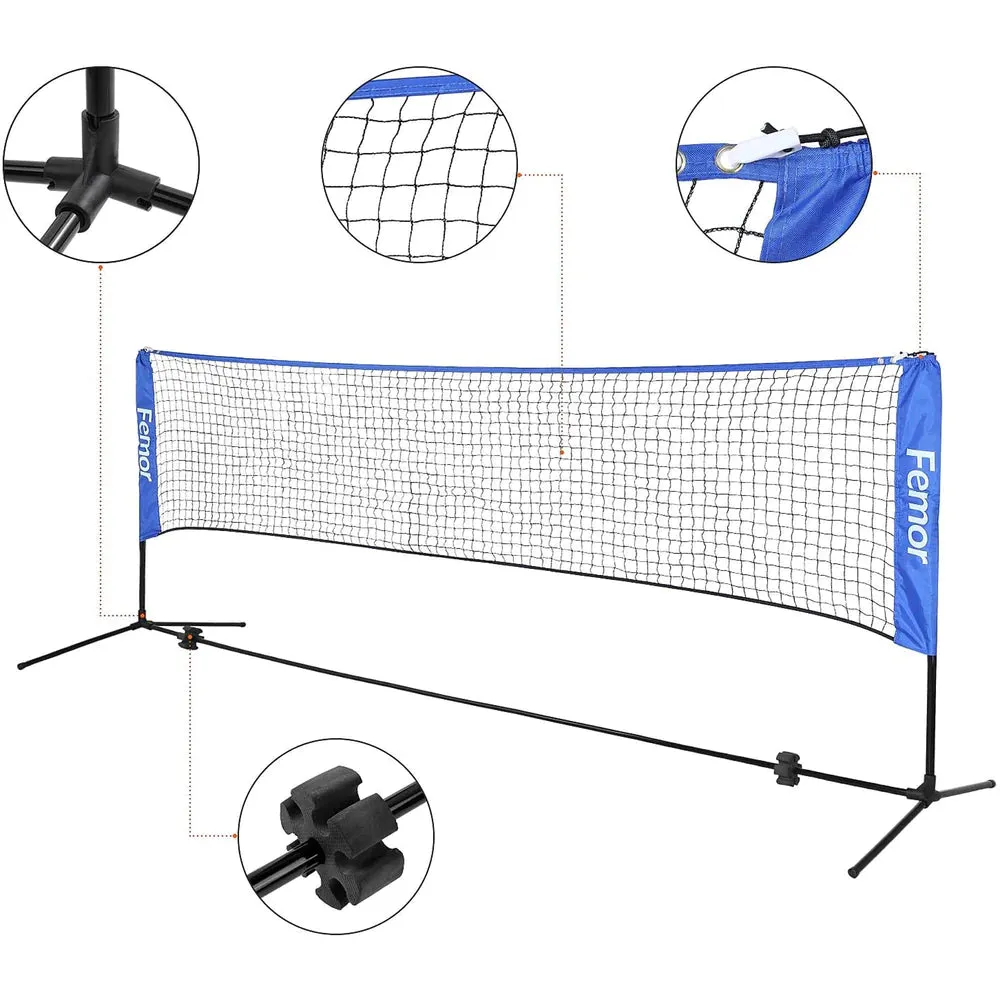 Badminton Net Set Portable with Poles Easy Setup