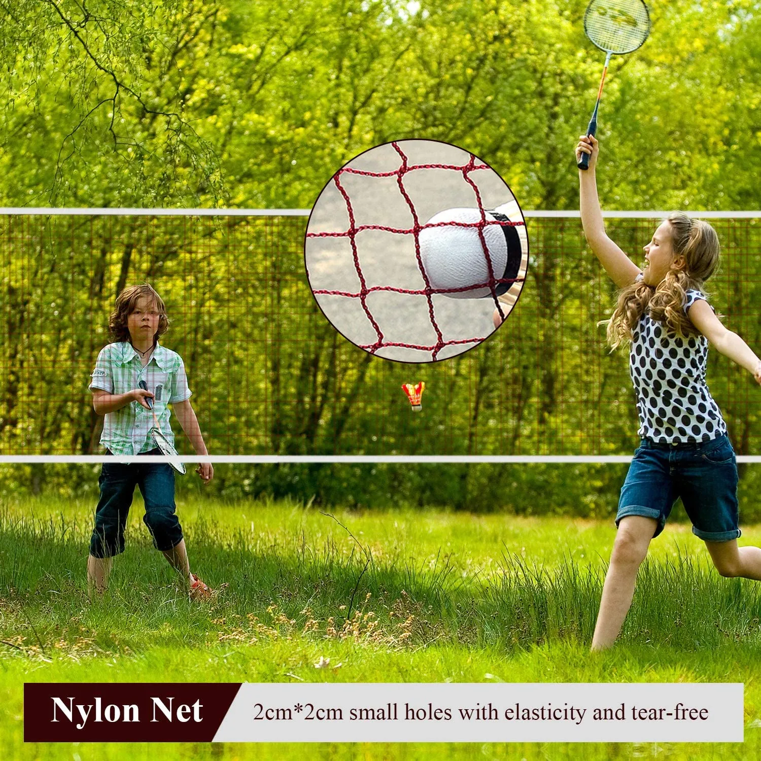 Badminton Net Set Portable with Poles Easy Setup