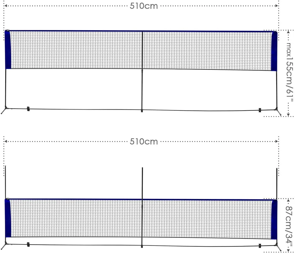 Badminton Net Set Portable with Poles Easy Setup