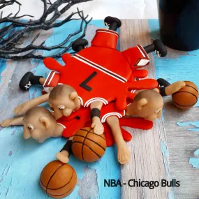 Basketball American Bull Splattered Clay Coaster