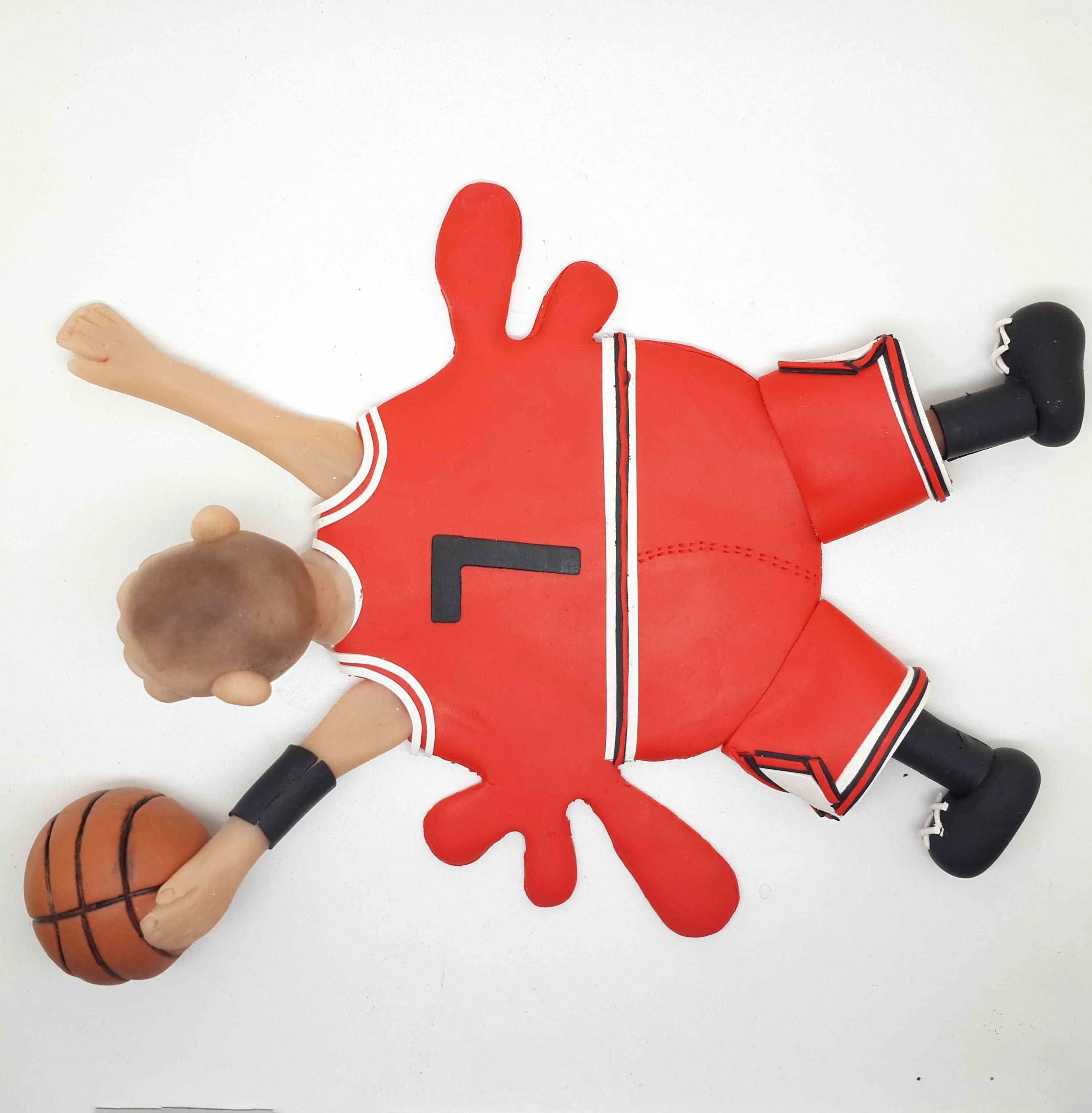 Basketball American Bull Splattered Clay Coaster