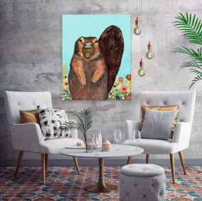 Beaver With Gold Tooth Canvas Wall Art