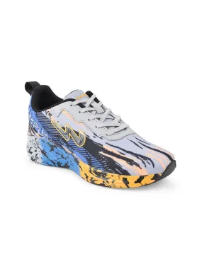 Campus Women Grey & Blue Printed Mesh Running Shoes