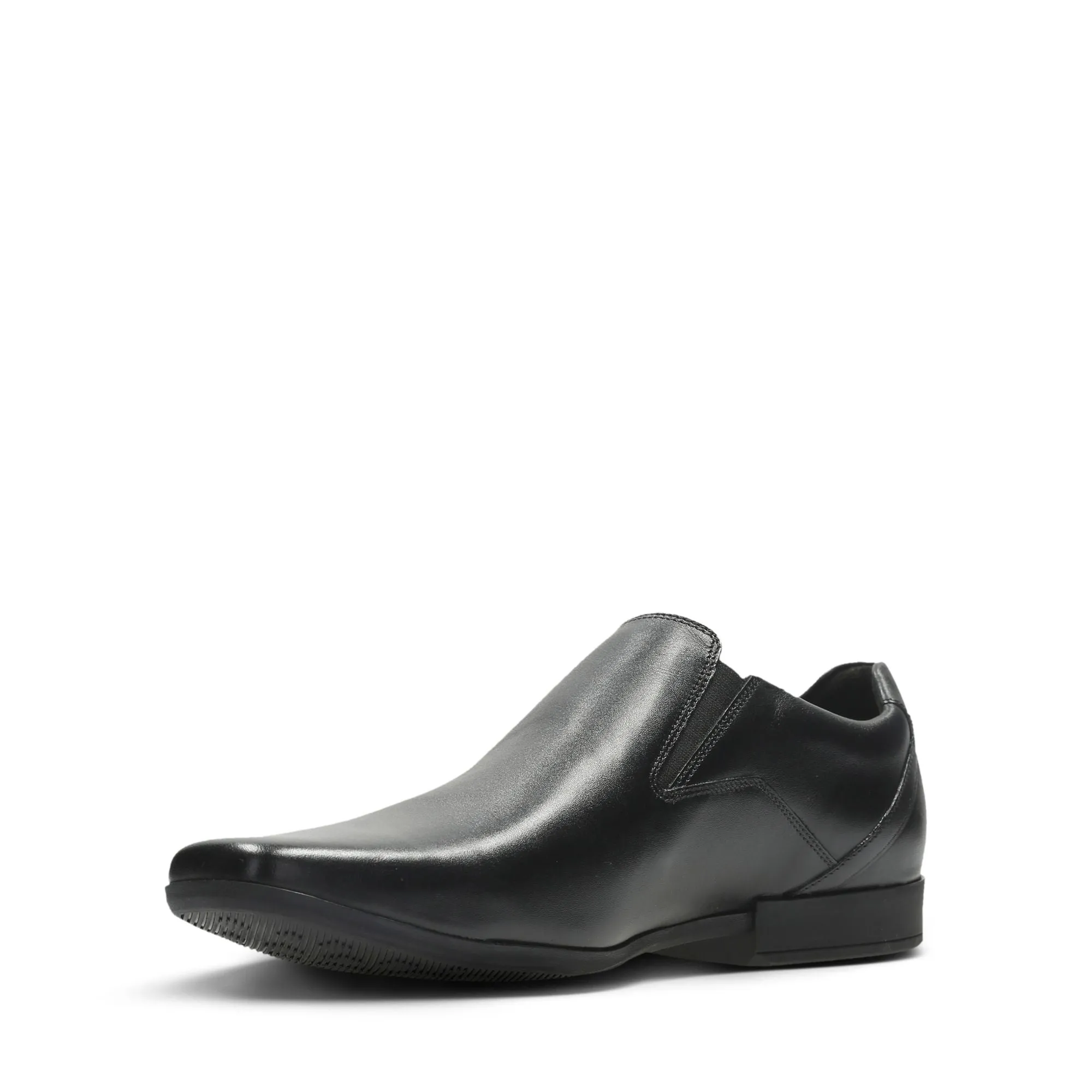 Clarks Glement Slip Black Leather