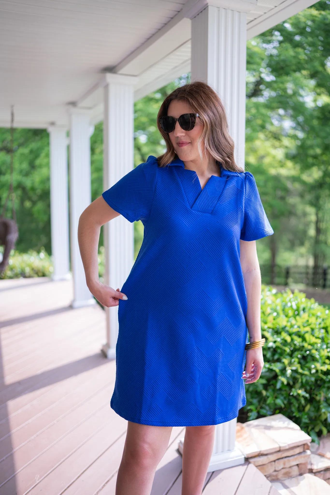 Classic Perfection Royal Textured Dress