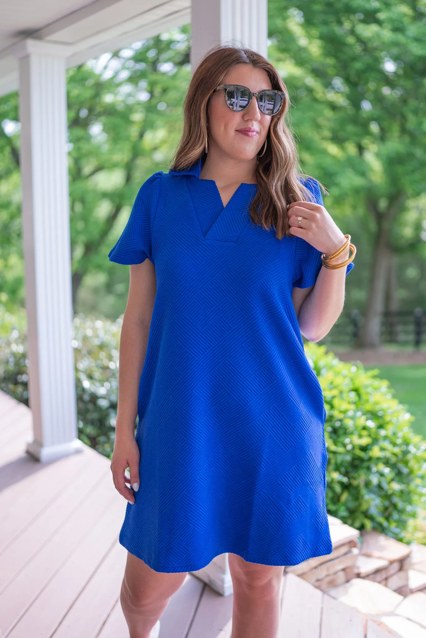 Classic Perfection Royal Textured Dress