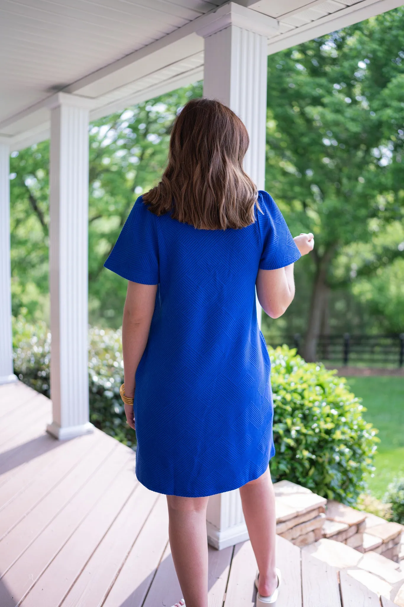 Classic Perfection Royal Textured Dress