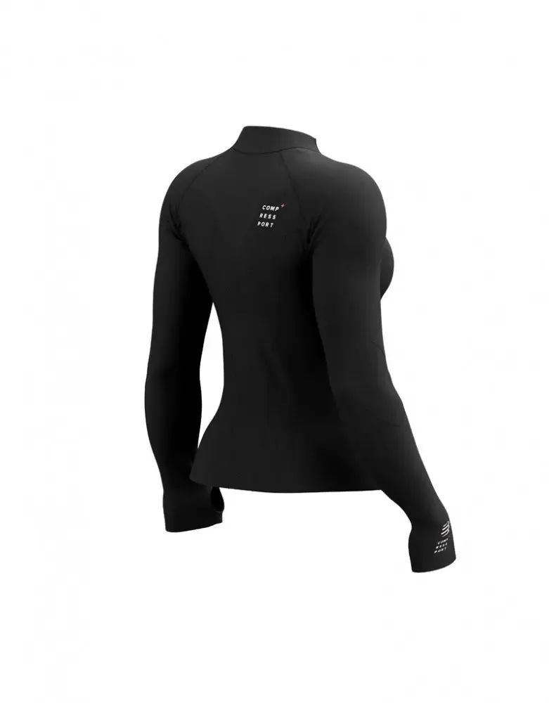 Compressport | Winter Trail Postural LS Top | Dames | Black / Cockatoo