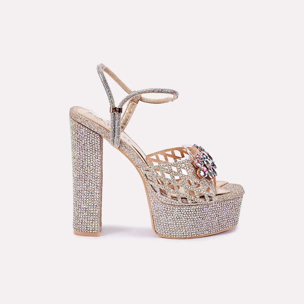 Diana Gold High Heel Sandals 0421153