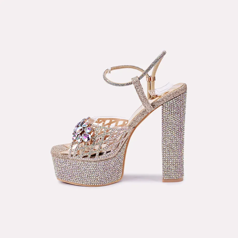 Diana Gold High Heel Sandals 0421153