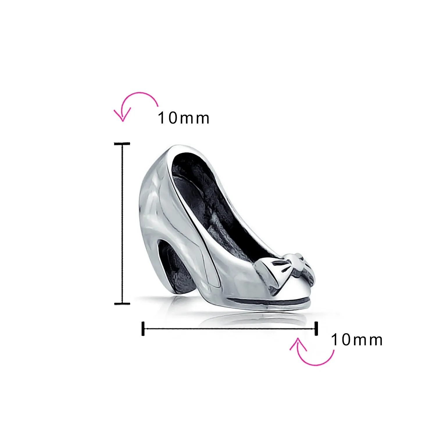 Fashionista High Heel Shoe Stiletto, Party Dress, Handbag, Charm Bead .925 Silver