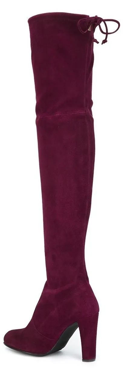 'Highland' Tall Suede Boots - ( Black, Grey, Wine Red, Beige )