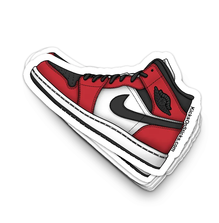 Jordan 1 Mid "Black Toe" Sneaker Sticker