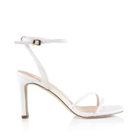 Kimmy Slim Strappy Heels - White Smooth