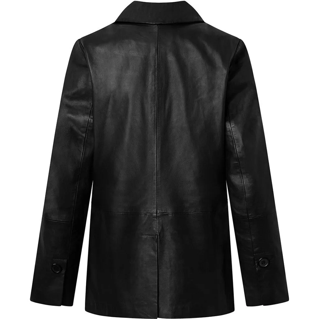 Leana timeless leather blazer / 51000 - Black (Nero)