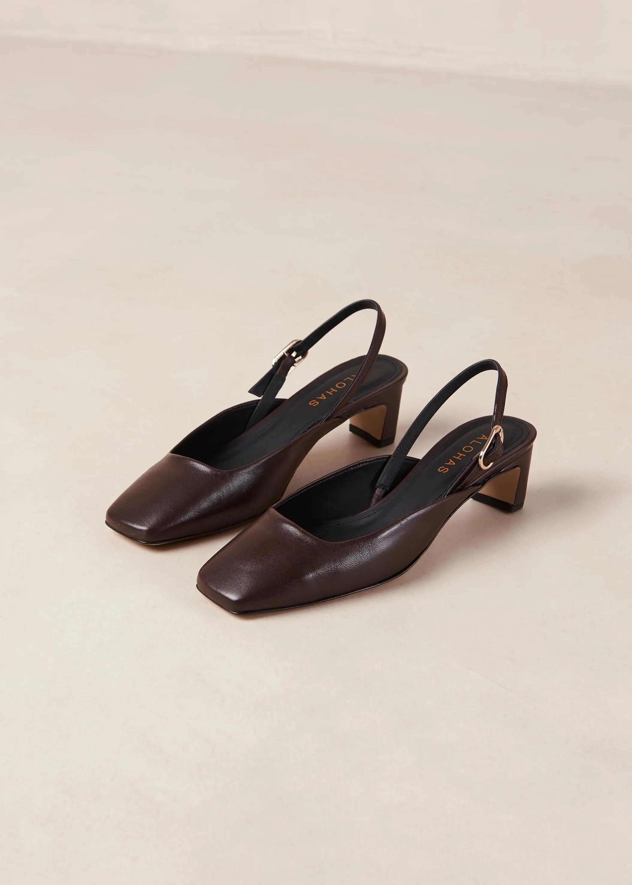 Lindy Coffee Brown Leather Pumps