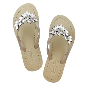 Manhattan Crystal - Rhinestone Embellished Flat Flip Flops Sandal