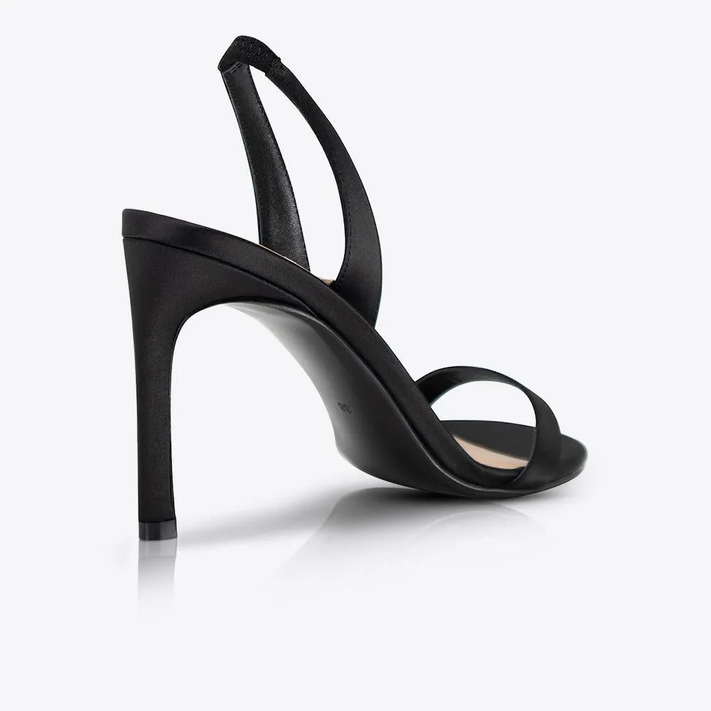 Martini Heel Black Satin