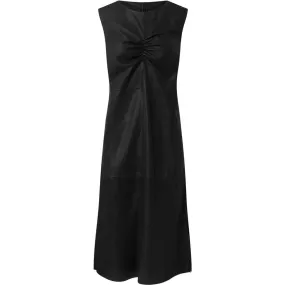 Maxi dress in soft and delicious leather quality / 50876 - Black (Nero)