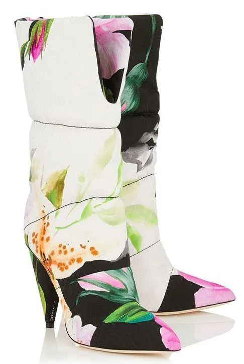 'Sara' 100 Floral Jacquard Boots