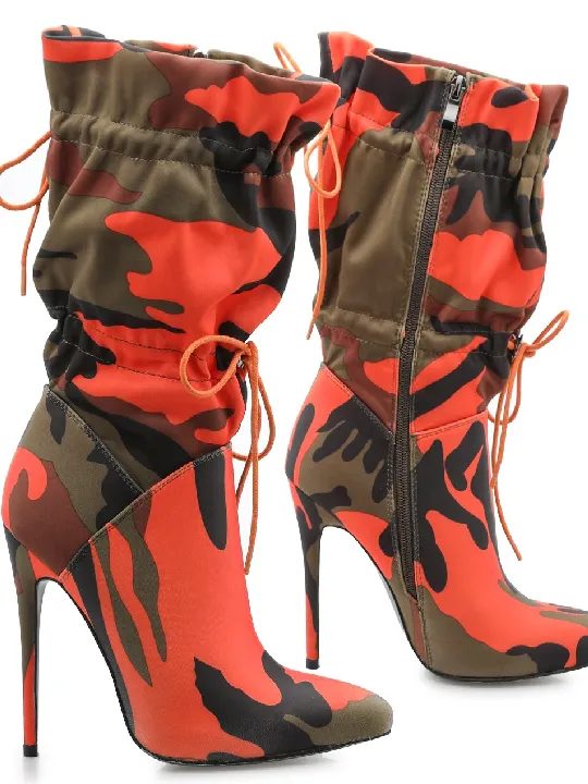 Slouchy Pointed Toe Ruched Stiletto Booties