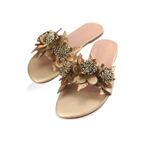 Stylish Women's Floral Embellished Flat Sandals