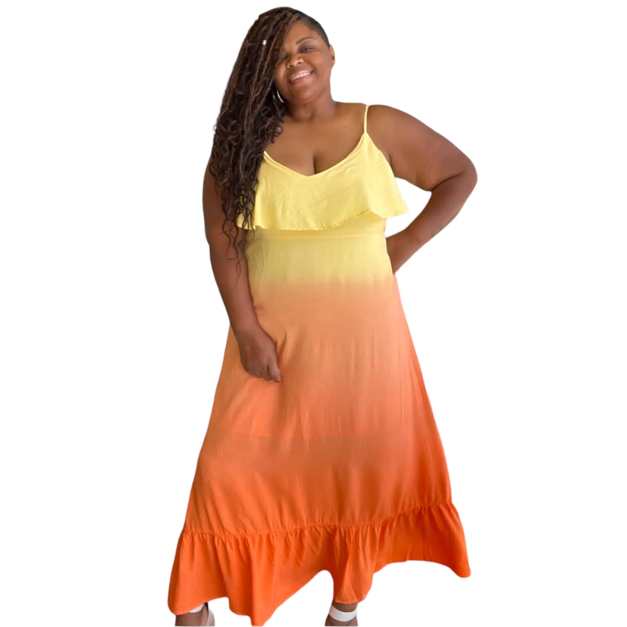 Women's Plus Size Ombre  Plus Size Maxi Dress