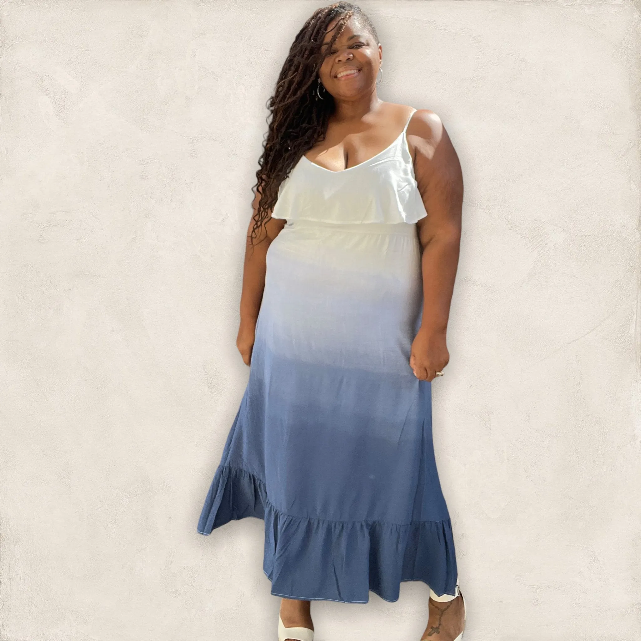 Women's Plus Size Ombre  Plus Size Maxi Dress